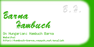 barna hambuch business card